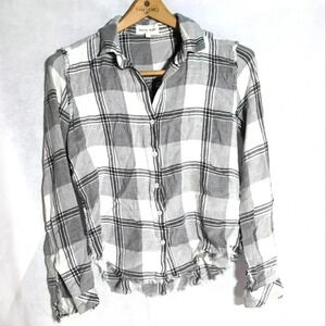 Bella Dahl Black and White plaid Shirt sz XS
